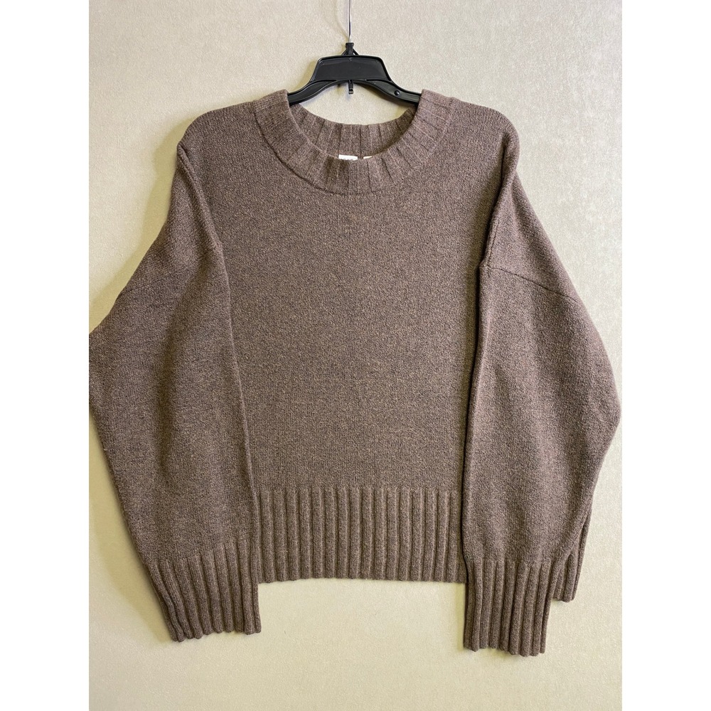 GAP Womens XXL Brown Marl Cotton Blend Crew Neck Oversized Knit Sweater